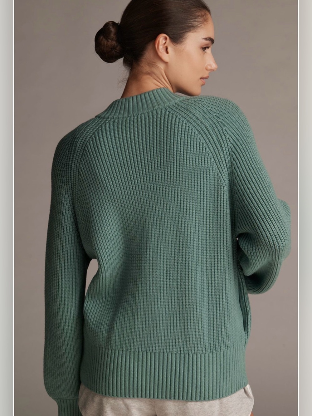 Varley Milo Sage Green Ribbed Zip Cardigan size Med Anthropologie deep sea new - Picture 8 of 10